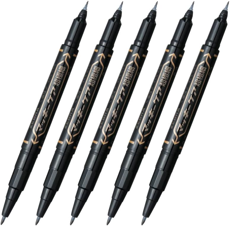 Zebra(ZEBRA) Oil-based Permanent Marker Twin Type Mckee 0.7mm and 0.3mm Black 5-Pack