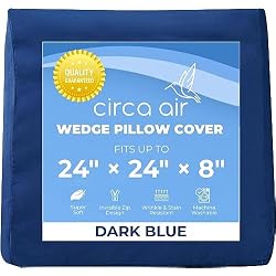 Circa Air Wedge Pillow Cover - Bed Case for Inflatable Wedge (24x24x8) Ultra Soft, 100% Microfiber With Zip Cover, Machine Washable, Blue