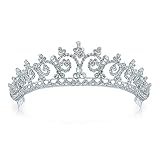 Royal Wedding Kate Inspired Halo Rhinestone Tiara Silver Plated