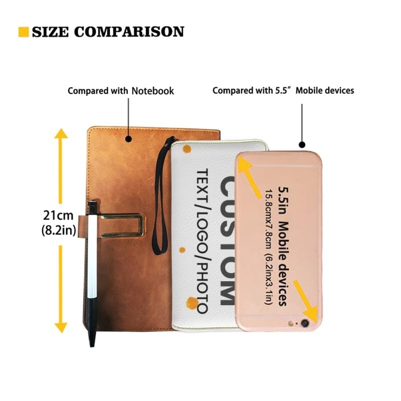 Customized Women's Leather Wallet, Personalized Picture/Text/Logo Zippered Handbag, Mother's Day Birthday Anniversary Valentine's Day Gift, Brown, Modern4