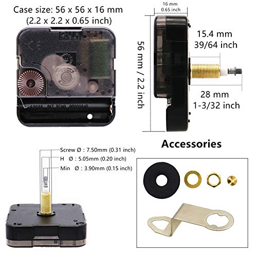 image for TIKROUND Youngtown 12888 High Torque Long Shaft Clock Movement Mechani