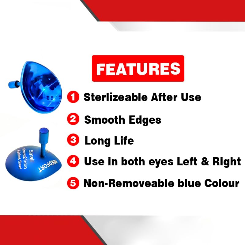 Corneal Eye Shield Protector, 18mm x 21mm, Small, Blue, Set of 2, Model II