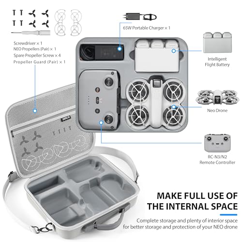 Image of STARTRC Neo Case for DJI Neo Fly More Combo Portable Carrying Protective Bag for DJI Neo Accessories, Compatible with RC-N3 /N2 Remote Controller, Neo Intelligent Flight Battery, Charging Hub