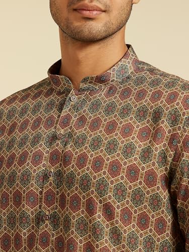 Image of DIWAS BY MANYAVAR Men's Cotton Blend Printed Kurta (1pc)