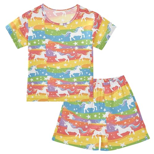 Rainbow Unicorn Cute Pajama Set Pajamas Sleepwear Nightwear Loungewear Clothes Set B04045273