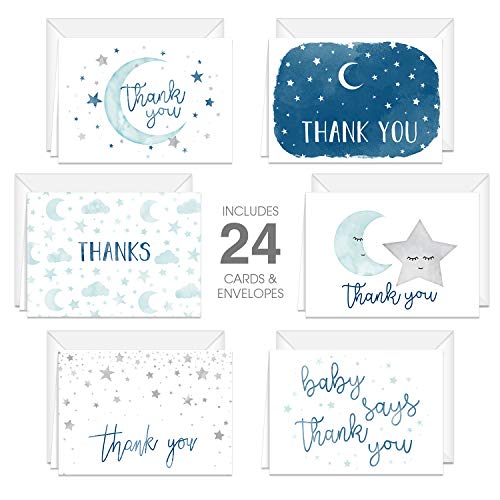 Starry Delight Thank You Notes/Baby Shower Thank Yous/New Baby Thank Yous / 24 Count