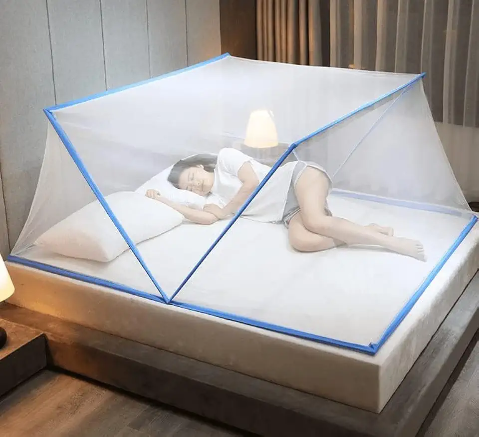 H2C Mosquiteiro de Cama Queen Dobrável Portátil e Prático