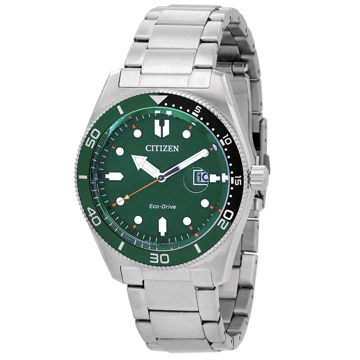 Citizen Stainless Steel Marine Eco-Drive Green Dial Men Analog Watch Aw1768-80X, Silver Band (B0CHCK8G4F) Amazon Price History, Amazon Price Tracker