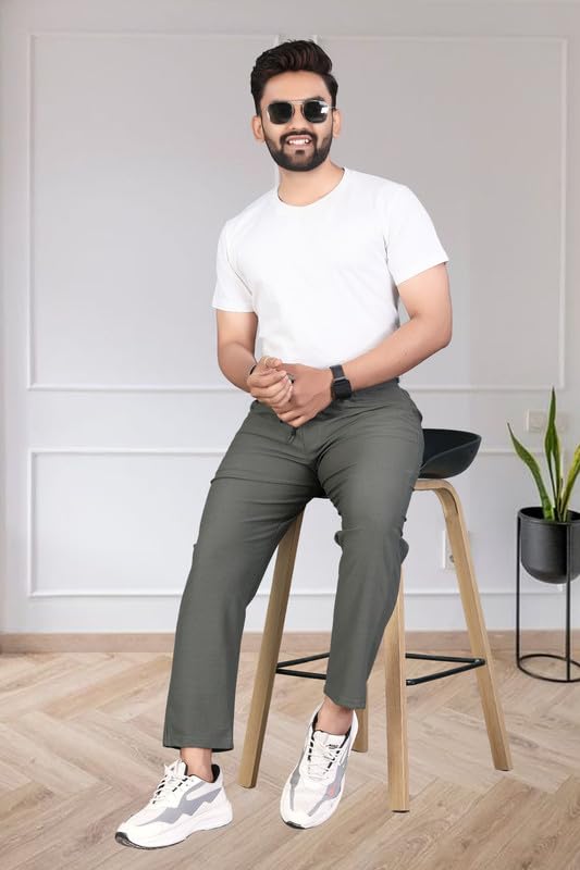 Image of HOODMASTER Men's Polyester Blend Track Pant with Drawstring Classic Style Regular Fit Solid Pattern and Standard Length | Mens Casual Daily Use Track Pants | Soft Fabric Modern Casual Track Pant