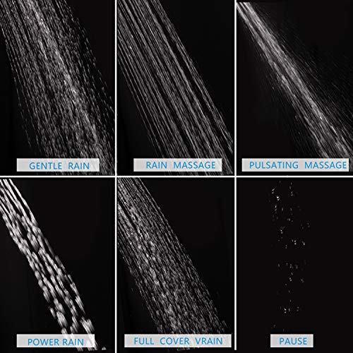 EMBATHER Shower Faucet with Valve,Shower Faucets Sets Complete with 6 Spray Touch-Clean Shower Head,Single Function Shower Trim Kit,Matte Black