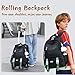 GRUOTEIS Girls Boys Rolling Backpack, Elementary Middle School Kids Bookbag Roller Backpack for Boys Girls with 6 Wheels, White
