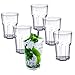 Doimoflair Cocktailglas Graniti 35 cl aus Acryl Hartes Kunststoff Plastik Mehrwegbecher Transparent Set 6 Stück