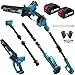 2 in 1 Cordless Pole Saw & 8 Inch Mini Chainsaw, Brushless Electric Chainsaw with 8.5Ft Extension Pole, 2X 4.0Ah Batteries, 15Ft Long Reach, 180° Adjustable Head, for Tree Pruning Hedge Cutting