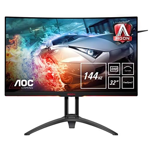 AOC Agon AG322QC4 - Monitor 32" Curvo QHD 2K (resolución 2560 x 1440 Pixeles, Contraste 2500:1, 4 ms, FreeSync 2, Flickerfree, LowBlue, Altavoces; VESA, HDMI, Displayport)