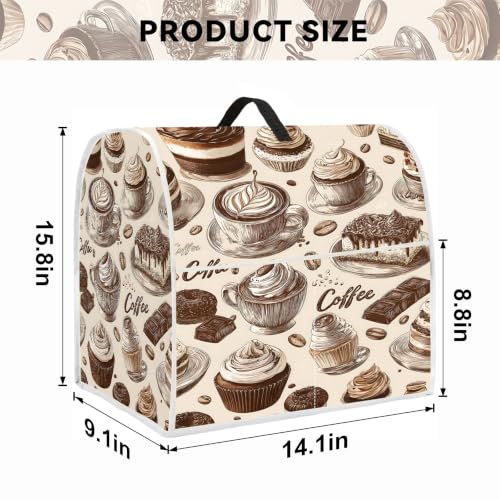 Image of Kitchen Dust Cover Compatible with 4.5 5 6 8 quart Stand Mixer, Kitchen Appliance Protective Covers with Top Handle and Pocket (Dessert, For All 6-8 qt Mixer)
