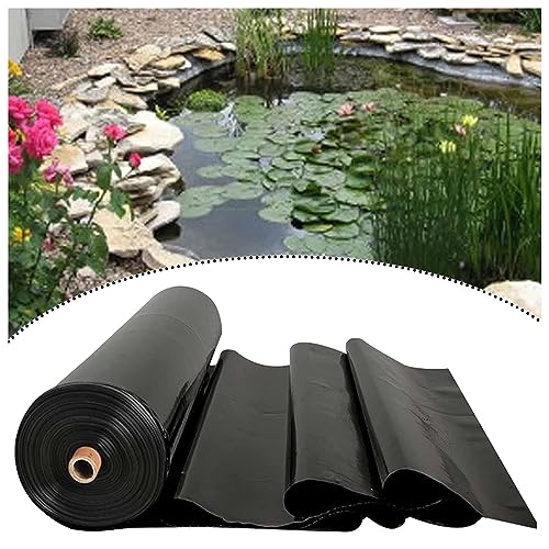 Bâche Pour Étang En HDPE, Imperméable Noire Revêtement De Bassin 2.5x6m 4x4m 5x6m 6x8m Flexible Bâche Liner Doublure Pour Bassin Pour Bassin À Poisson Cascade De Jardin, Fontaines(Taille:4x4.0m)