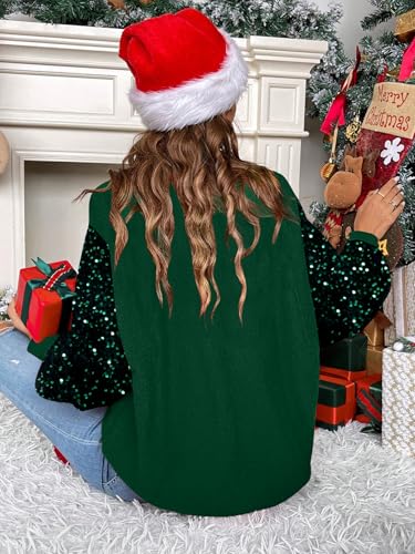 Christmas Sequin Sweater Womens Believe Christmas Sweatshirt Crewneck Long Sleeve Xmas Holiday Knit Pullover Top 4 Christmas Sequin Sweater Womens Believe Christmas Sweatshirt Crewneck Long Sleeve Xmas Holiday Knit Pullover Top - Image 5