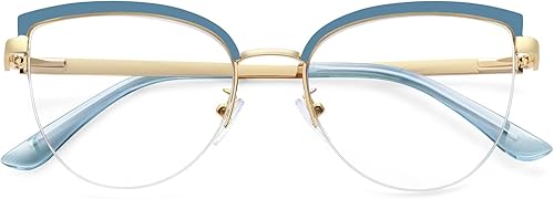 MEETSUN Lentes de bloqueo de luz azul con diseño de ojo de gato para mujer lentes falsos para computadora antifatiga ocular y deslumbramiento UV