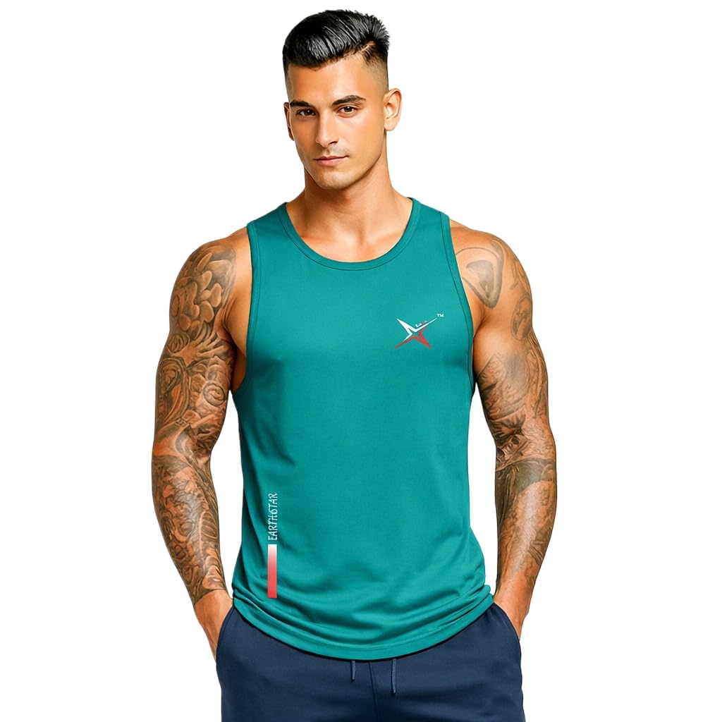 Earth Star Men's Cotton Tank Top, Sleeveless Gym Vest | Vest for Man Graphic Logo Print Design for Workout, Beach | Sports... - Review, Price and Buying Guide