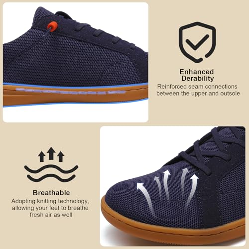 Image of Men's Barefoot Wide Toe Box Shoes - Minimalist Barefoot Shoes with Zero Drop Sole Extra Wide Slip on Walking Shoes for Men