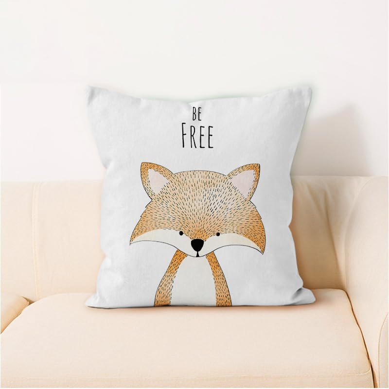 Housse coussin 45x45 animaux jaunes douce et durable pour salon