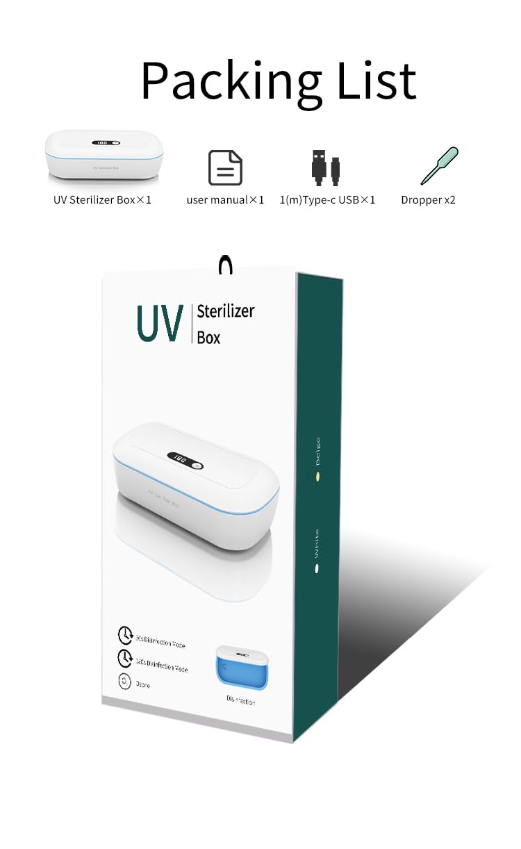 Boîte de nettoyage à lumière UV, machine de nettoyage de téléphone UV à 360° avec écran LCD, pour téléphone, lunettes, clés, outils