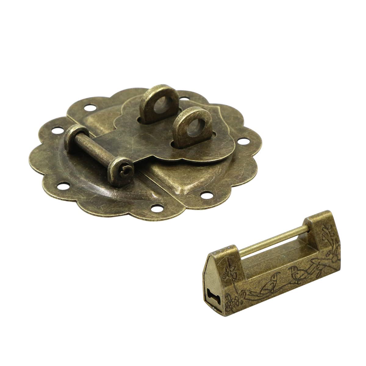 Serratura per armadietto Mini lucchetti - In lega di alluminio stile retrò con viti e chiavi, per cassetti gioielli, armadietti decorativi, armadi antichi decorativa mobili chiave viti, scatola legno