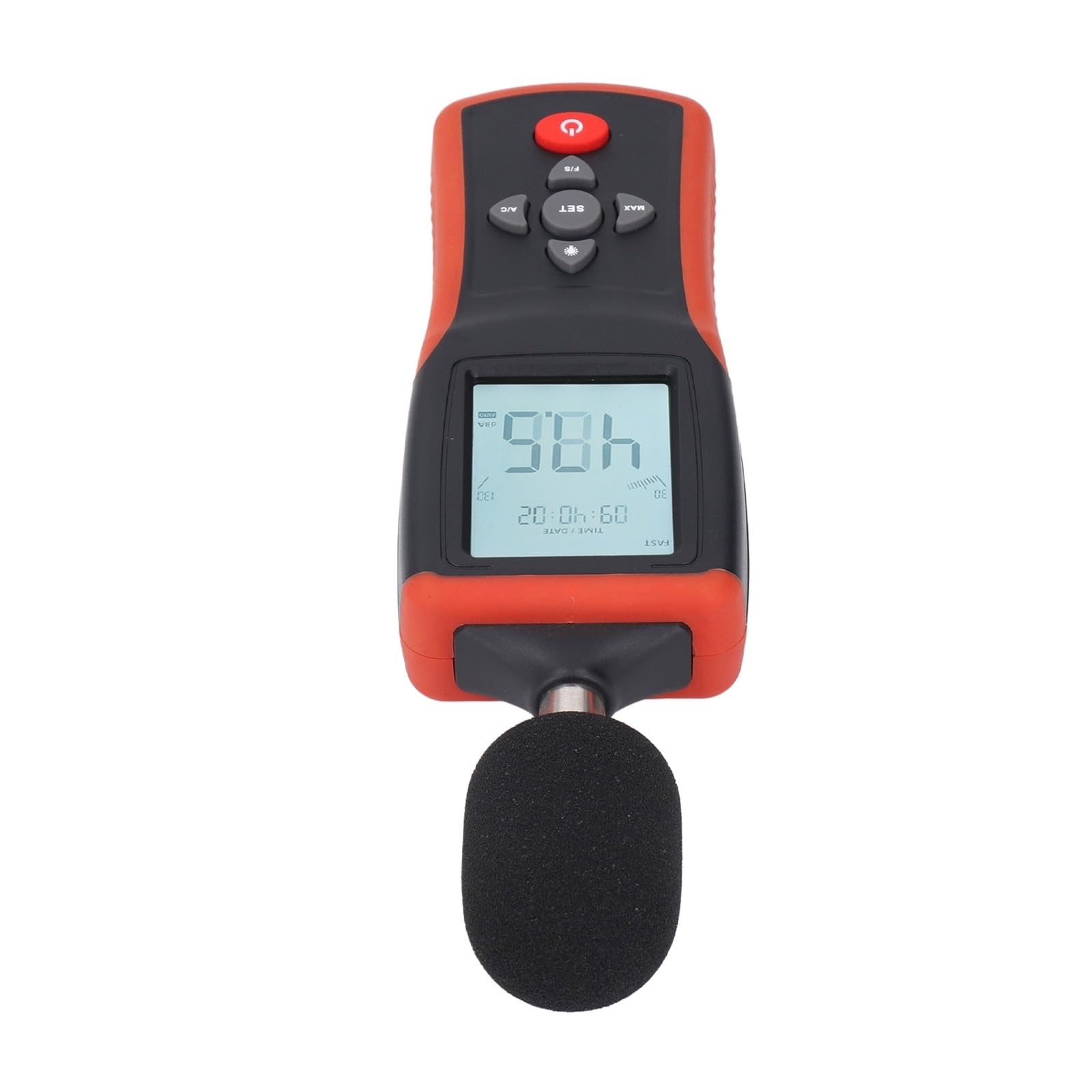 Miernik Decybeli, Decybelomierz z wagą AC, podświetlanym ekranem LCD, przenośny tester poziomu dźwięku, 30-130dB