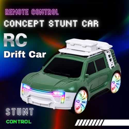 Image of 2.4GHz RC Adventure SUV Car for Kids | RC Stunt Car with Mist Spray, LED Lights, Music & Sound | 360 Drift, Flashing Wheels | Battery Operated Toy Car Gift for Boys & Girls (Assorted Colour)