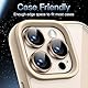 JETech Kameraschutz für iPhone 16 Pro 6,3 Zoll und iPhone 16 Pro Max 6,9 Zoll, 9H Gehärtetes Glas Individuelle Metallring Abdeckung, HD Klar, 1 Set (Titan Wüstensand)
