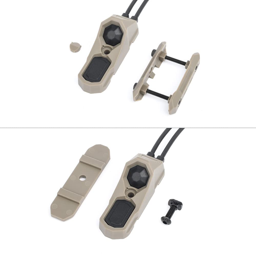 Double Port SF et commutateur de prise 2.5 MM Interrupteur de torche,M300 M600 et PEQ DBAL Series Lampe de poche double presseur pour Mlok Keymod 20mm Picatinny Rail (Bronzer)