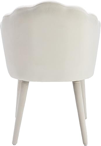 Miniatura 7 de DM Furniture DM-Furniture - Juego de 2 sillas de comedor de terciopelo con patas de madera tapizadas para el hogar, cocina, sala de estar, crema, 2