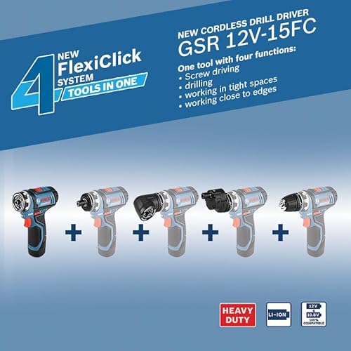 Bosch Professional 12V System Cordless Drill Driver GSR 12V-15 FC (2x battery GBA 12V 2.0Ah, Charger GAL 12V-40, 4x adapter (GFA 12-B, GFA 12-X, GFA 12-W, GFA 12-E, L-BOXX 102) 8 Bosch Professional 12V System Cordless Drill Driver GSR 12V-15 FC (2x battery GBA 12V 2.0Ah, Charger GAL 12V-40, 4x adapter (GFA 12-B, GFA 12-X, GFA 12-W, GFA 12-E, L-BOXX 102) - Image 8