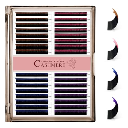 ABONNIE Colored Lash Extensions 32 Row 0.07 D Curl12-15mm Cashmere eyelash