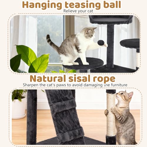 Árbol para gatos BestOffice de 54 pulgadas multi-niveles miniatura 6