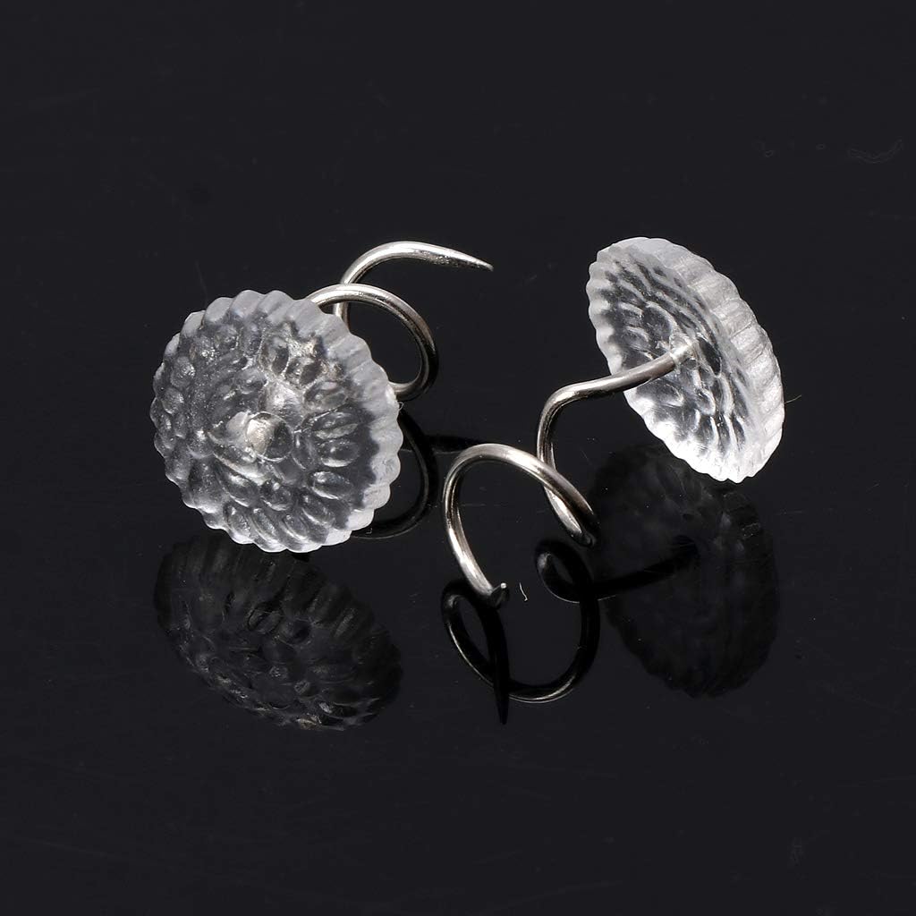 50 Pieces Twist Pins Bed Skirt Slipcovers & Bedskirts Decoration Clear Heads Thumb Tacks Fasteners Headliner