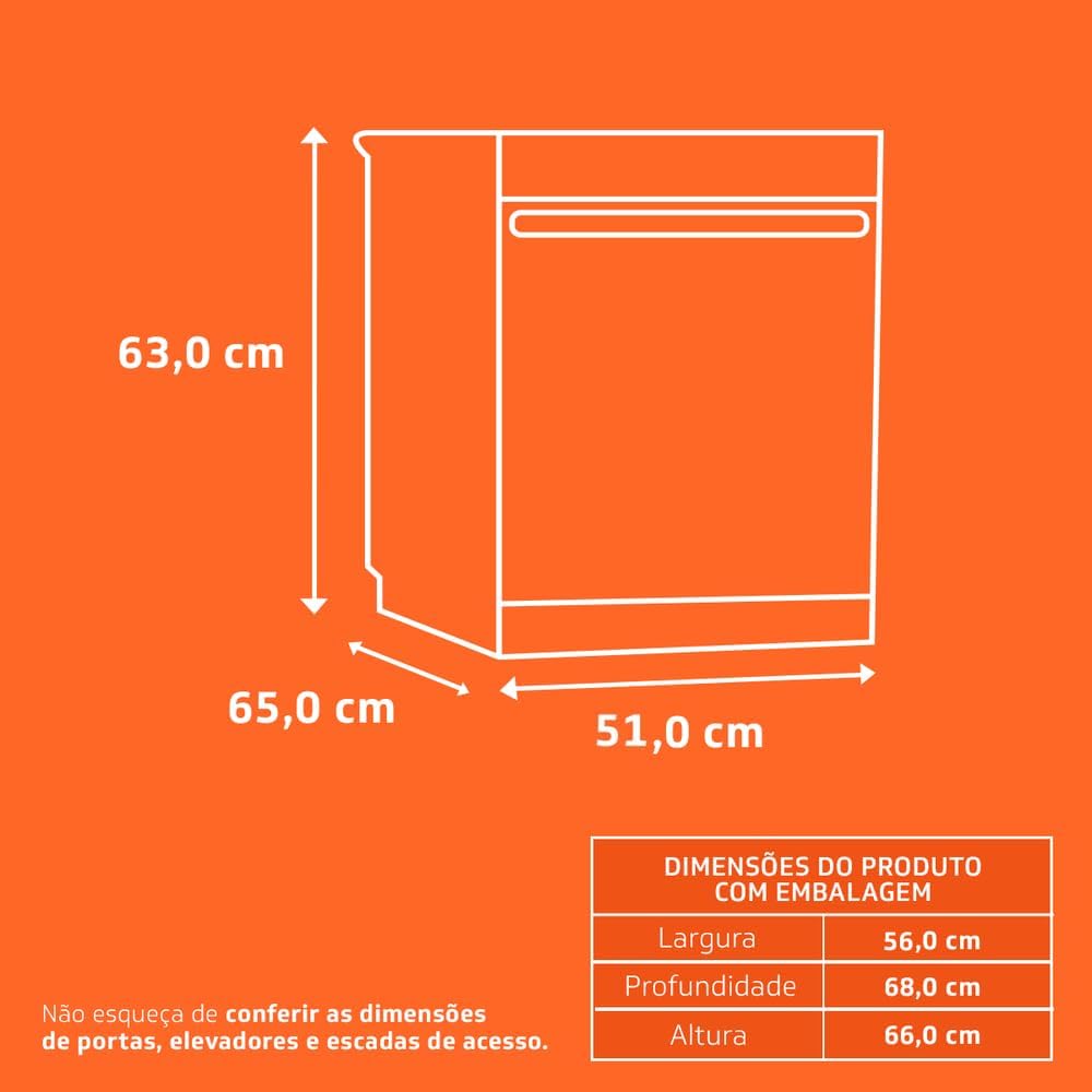 Brastemp BLF08BB Dishwasher Dimensions Diagram