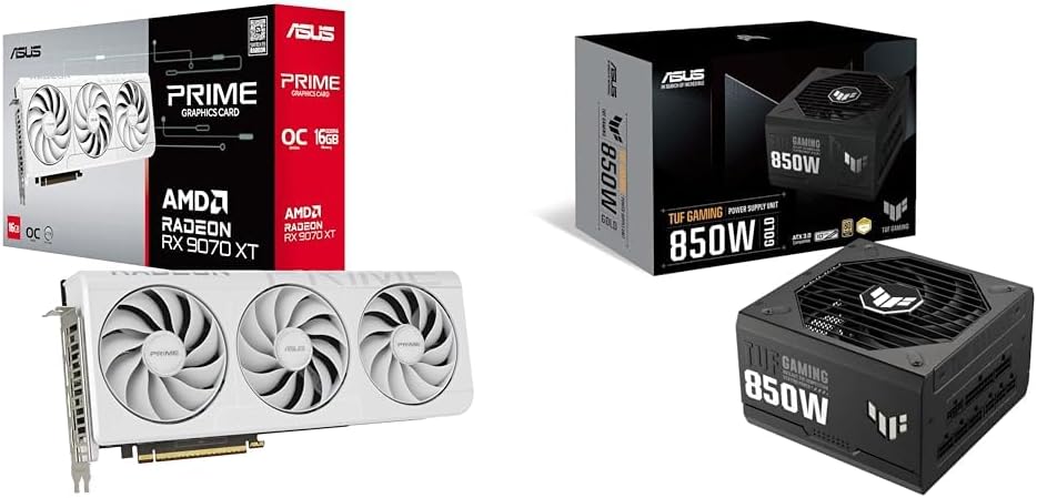[Set Purchase] ASUS AMD Radeon RX9070XT Video Card, PCIe 5.0, 16 GB, GDDR6, PRIME-RX9070XT-O16G-WHITE White Store goods