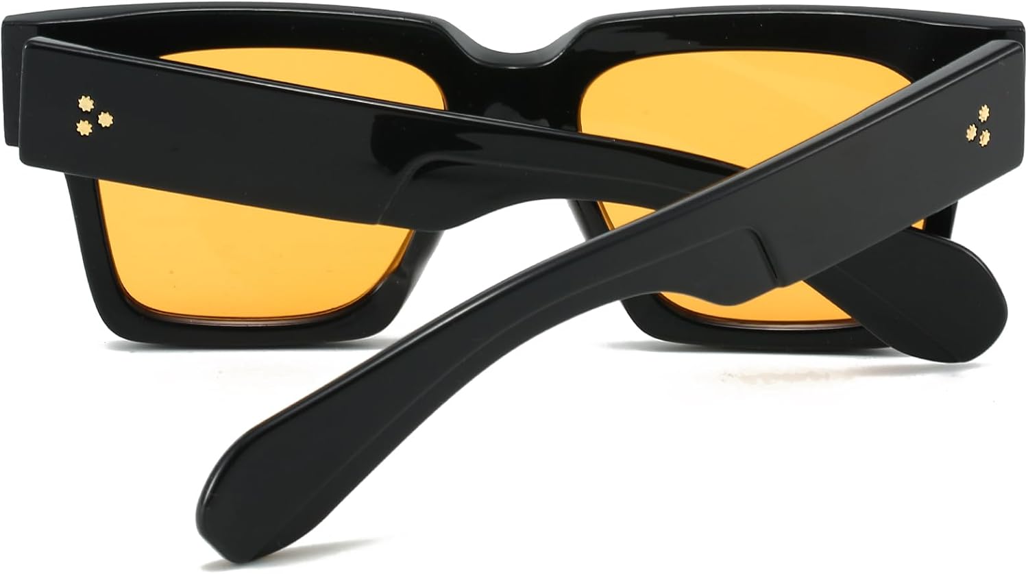 EYLRIM Square Frame Sunglasses for Women Men Trendy Thick Frame Rectangle Sun Glasses Black Shades - Image 4