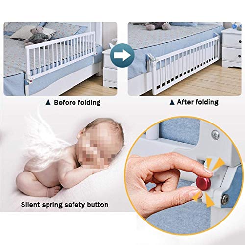 Barandilla de cama para niños con parachoques protector anticaídas portátil 3