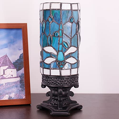 Rhlamps Small Tiffany Table Lamp Mini Stained Glass Lamp Wide 4 Tall 10 Inch Dragonfly Style Candle Type Desk Lamp Decorate Bedroom #TOP6
