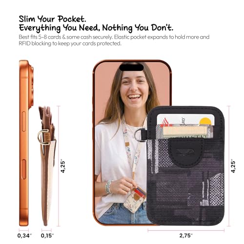 Image of POCKT Slim Card Holder Wallet For Men and Women - Minimalist Front Pocket Wallet Elastic Credit Card Holder Genuine Leather RFID Blocking Card Case Wallets | Smutch