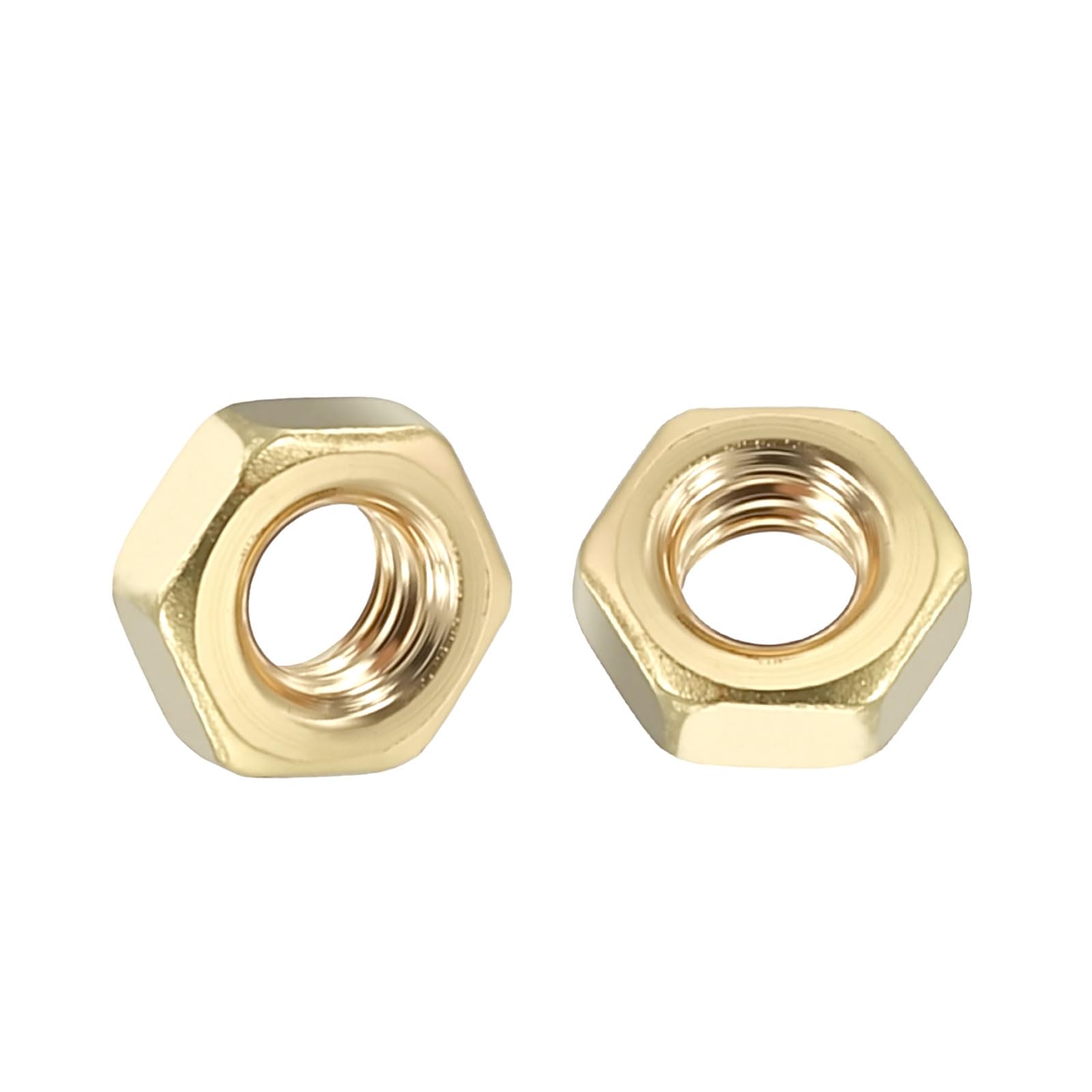 Kozelo 500pcs Hex Nuts - [M4-0.7] Brass Hardware Nuts, Yellow
