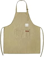 Vinchef Soft Canvas Kitchen Apron for Men & Women - Adjustable Neck Strap, Large Pocket, Water-Resistant, Machine Washable