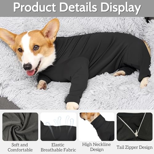 Image of Hamiledyi Dog Onesie Anti-Licking Dog Bodysuit Spay Surgical Recovery Suit for Dogs Pet Cone Alternative After Surgery Full Body Dog Shedding Suit for Female Male Neuter Dogs Claming Pajamas (XL)