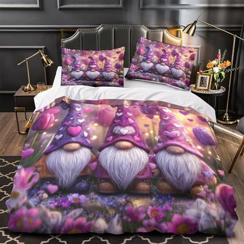 Gnomes de la Saint-Valentin Housse de Couette Douce pour Chambre Ado - 2