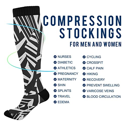 Wusikd Flowers Birds Compression Socks for Women and Men Circulation Retro Long Socks for Athletic Running 14