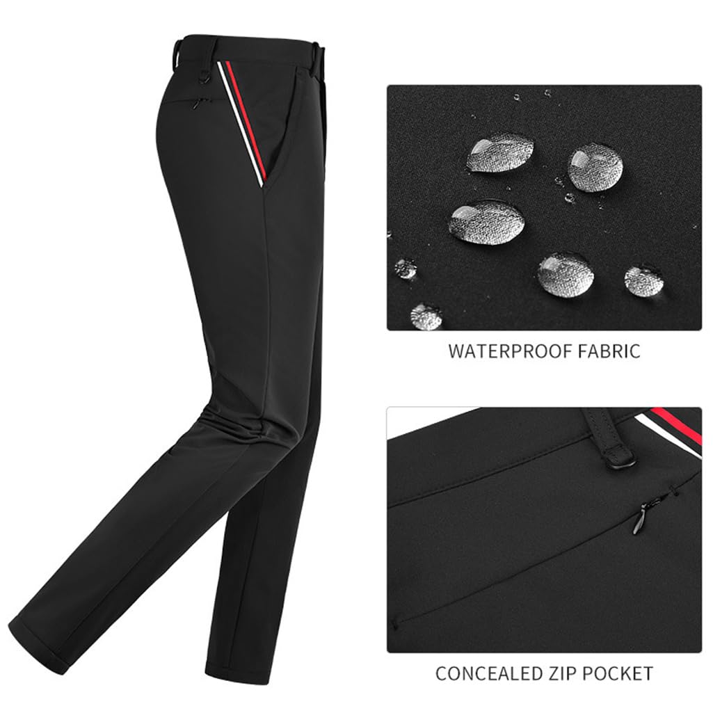 Pantalones De Golf para Hombre De Invierno De Forro Polar Elástico para Vestir Trabajar Cómodos para Viajar