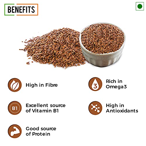 Image of Chef Urbano Flax Seeds 600 Gms Pack of 2 | Alsi Seed | Raw and Natural | Immunity Booster | Rich in Protein and Fiber | Seeds for Eating | Diet Food