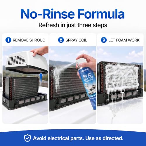 Image of AC Coil Odor Removal Cleaner: Gentle Foam Formula, Removes Dust & Grease Removal, Enhances Cooling Efficiency, Ideal for RV Owners & Campers 19oz (2pcs)